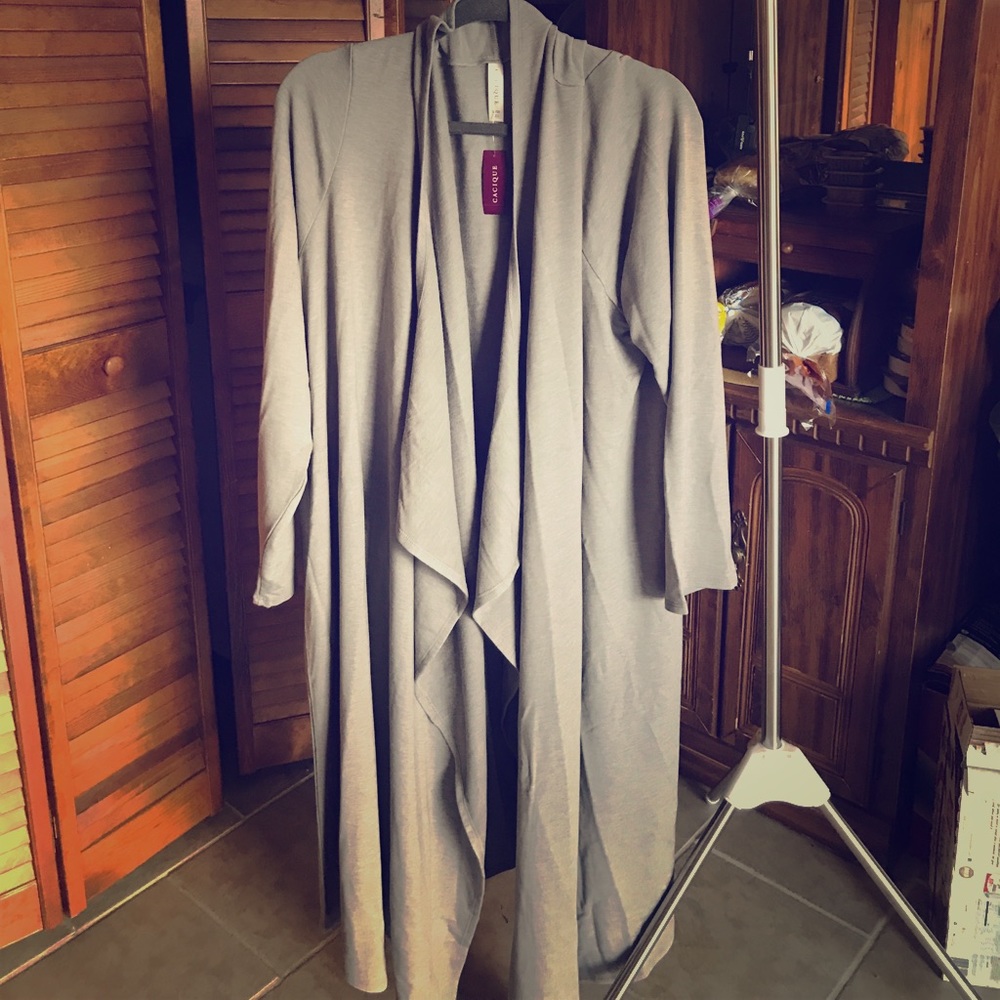 Long business casual jacket type wrap