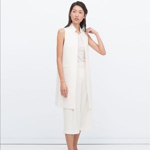 Zara white blazer vest