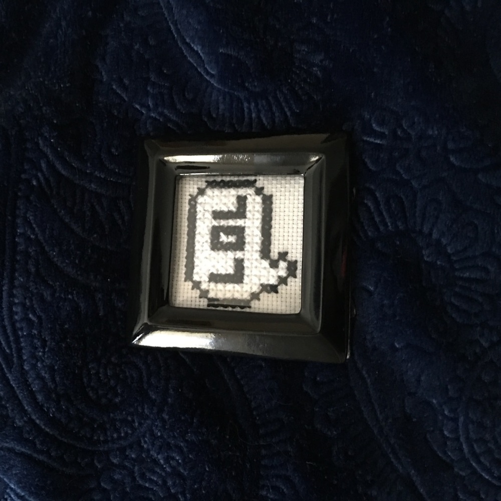 hand cross stitched framed decor