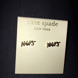 Kate Spade "Mrs" stud earrings