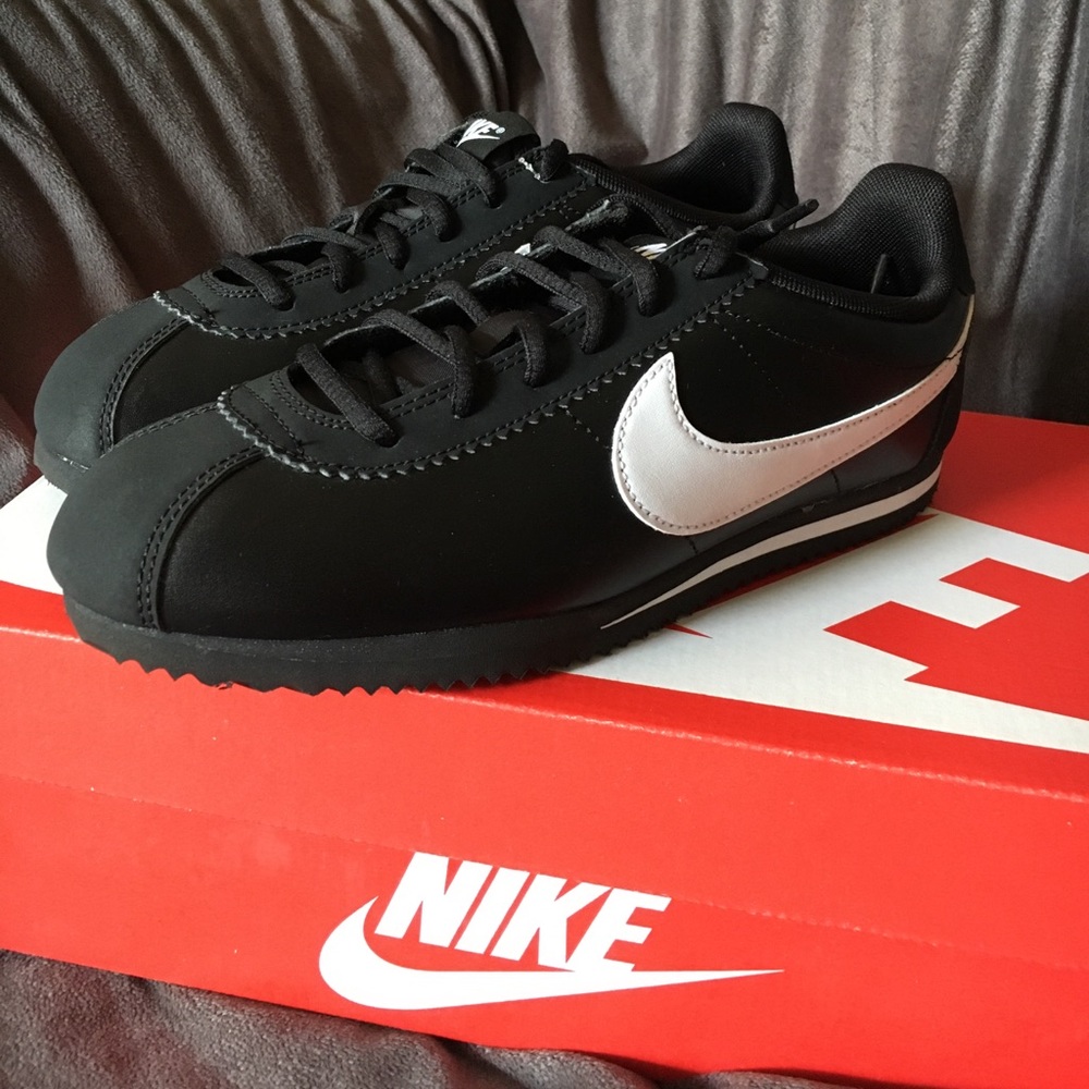 Leather black Nike Cortez
