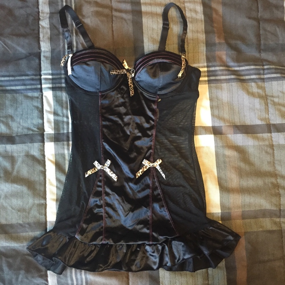 NWOT Adore Me leopard bow lingerie