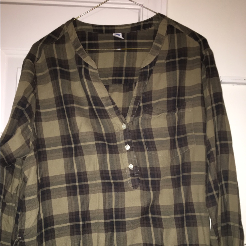 Dark green plaid shirt