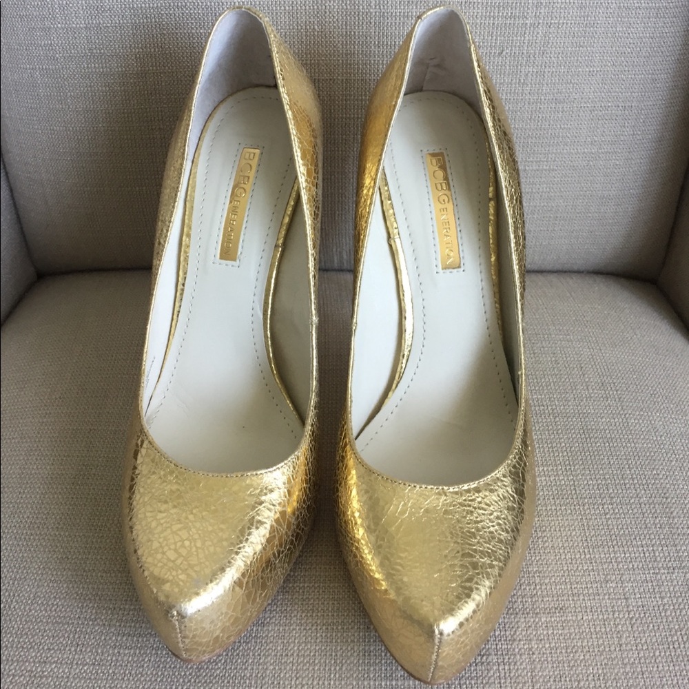 Bcbgeneration Gold Platform Heels - image 1