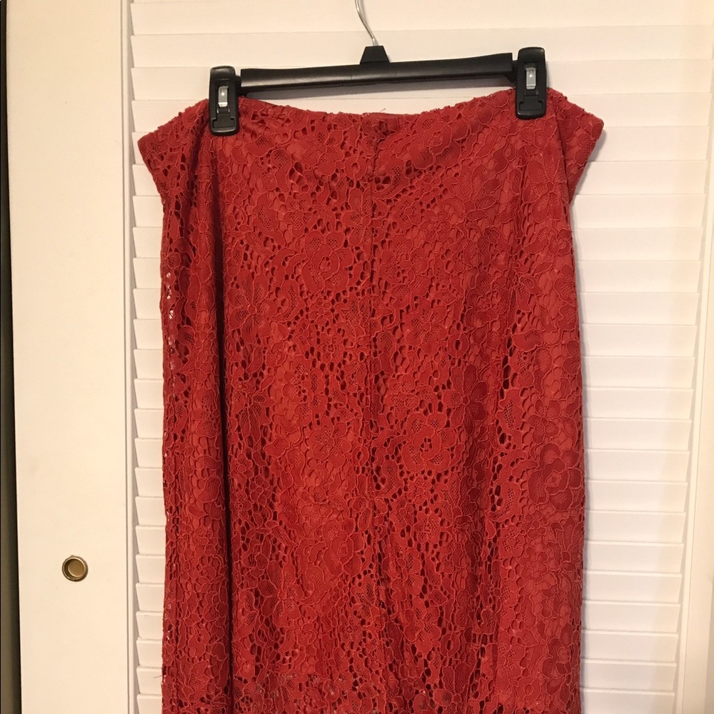 Lace Floral Knee Length A-Line Skirt