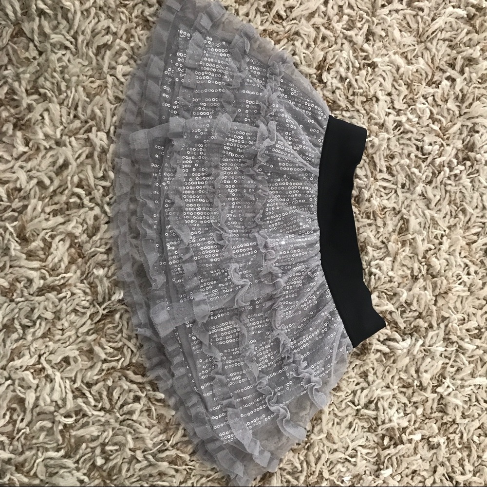 Sparkling grey with black skirt