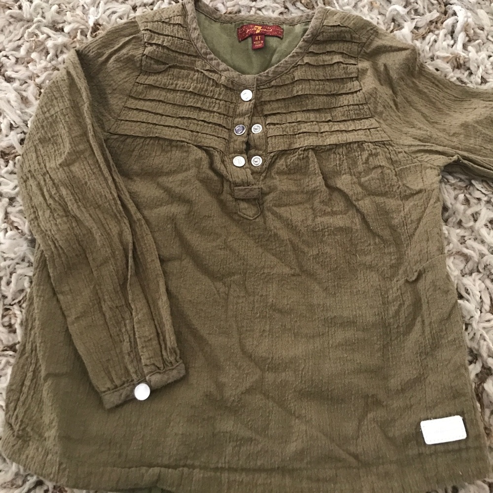 7 brand green long sleeve toddler shirt
