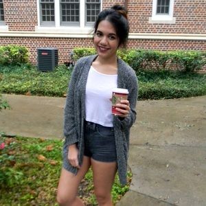 Topshop Marled Grey Cardigan