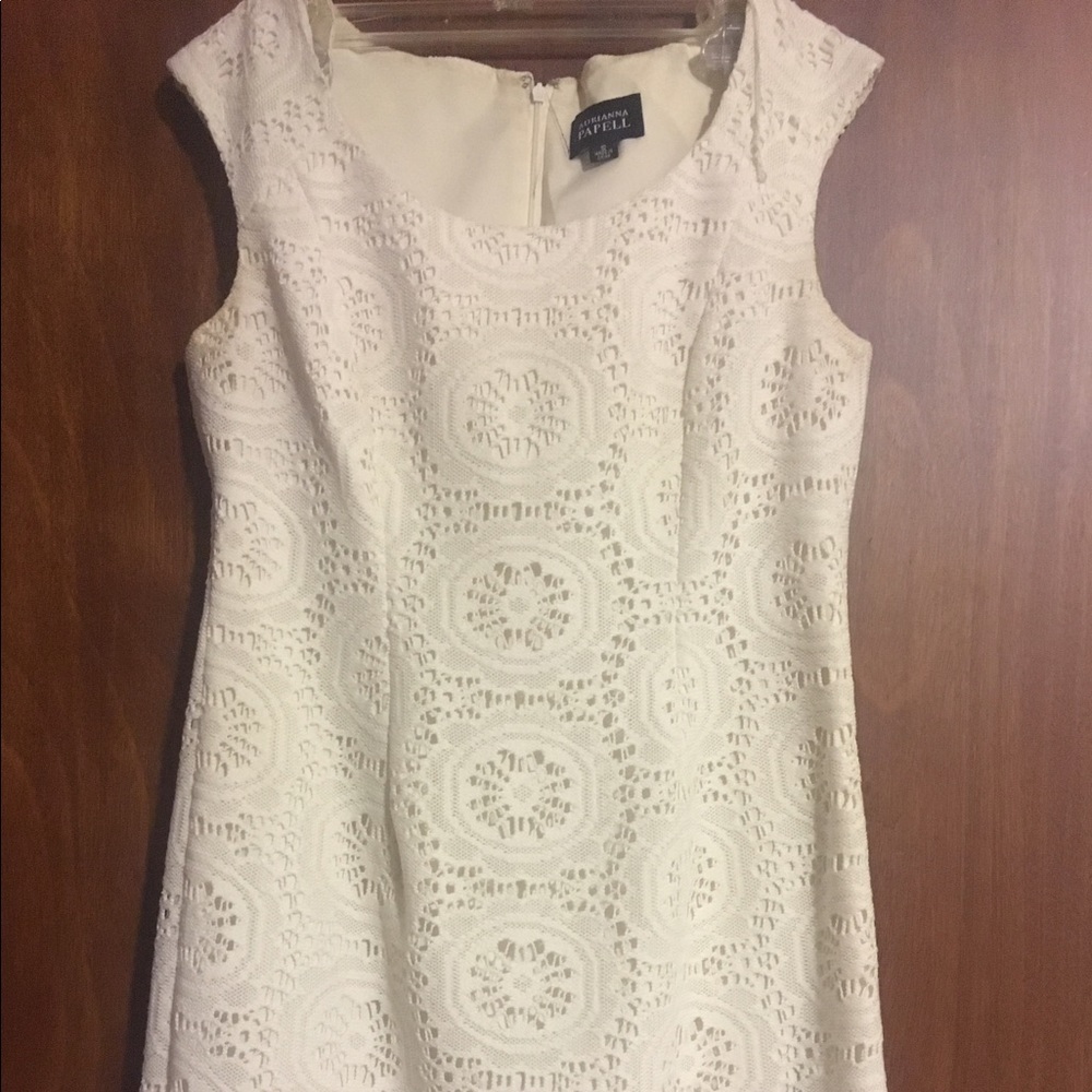 White Crochet Sheath Dress