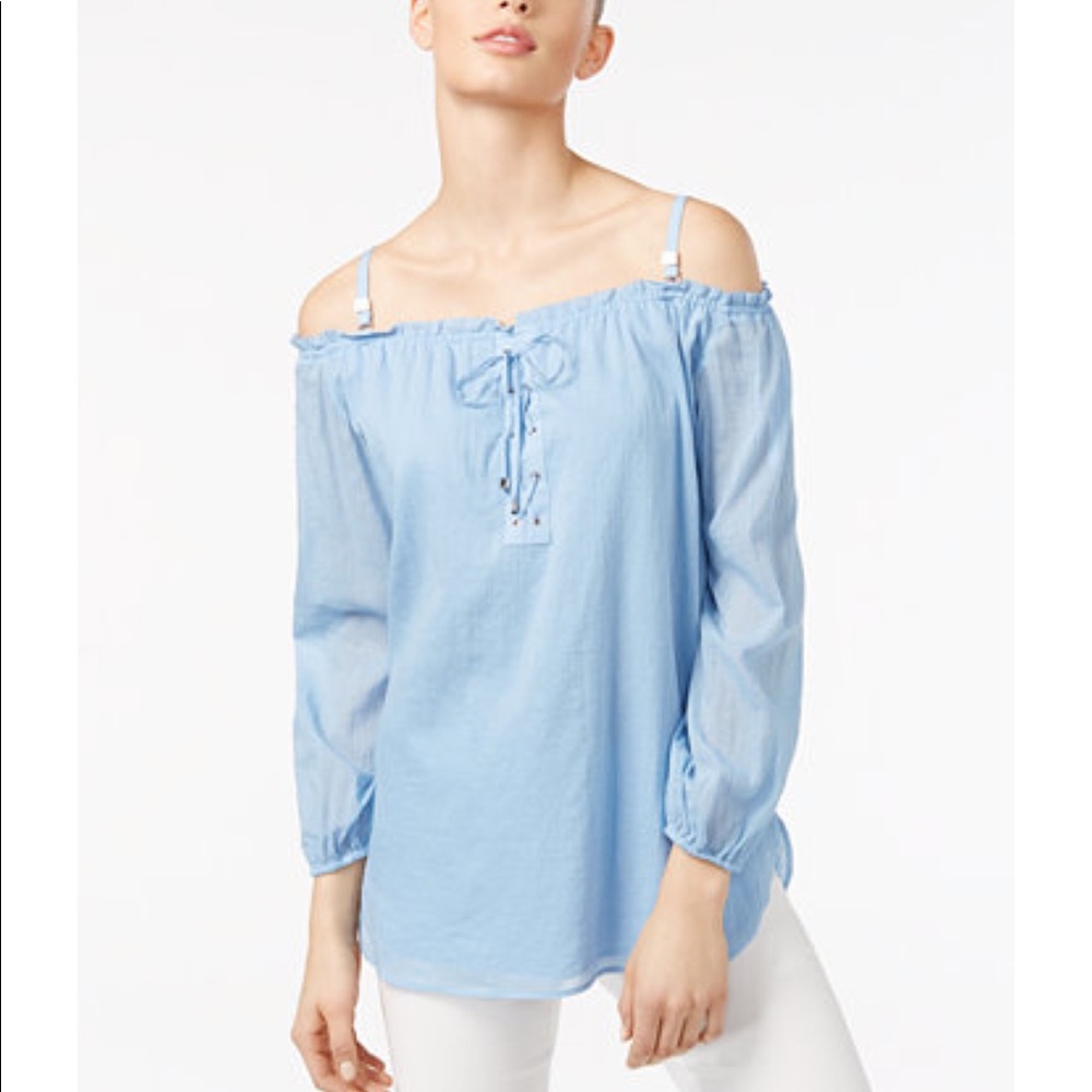 CK off shoulder peasant top