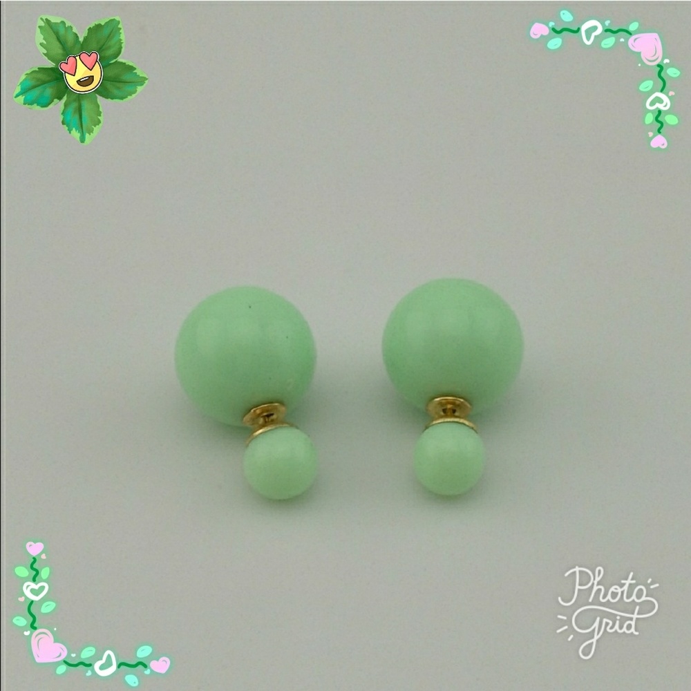 Double sided mint earrings
