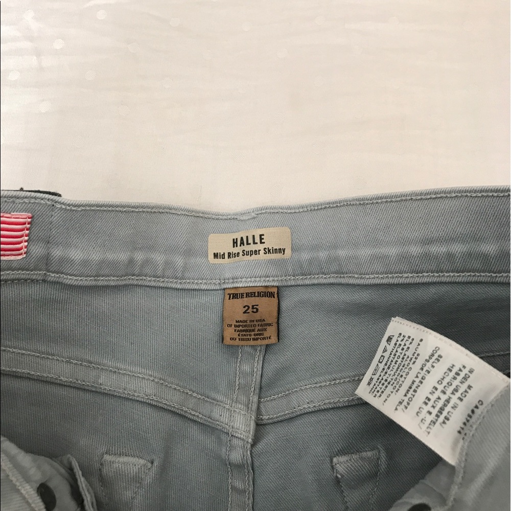 True religion jeans size 25 gray mid rise