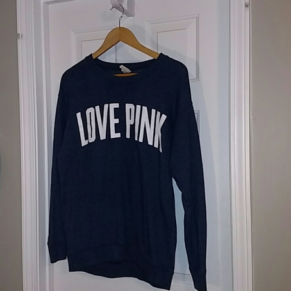 Navy Oversized PINK Sweatshirt