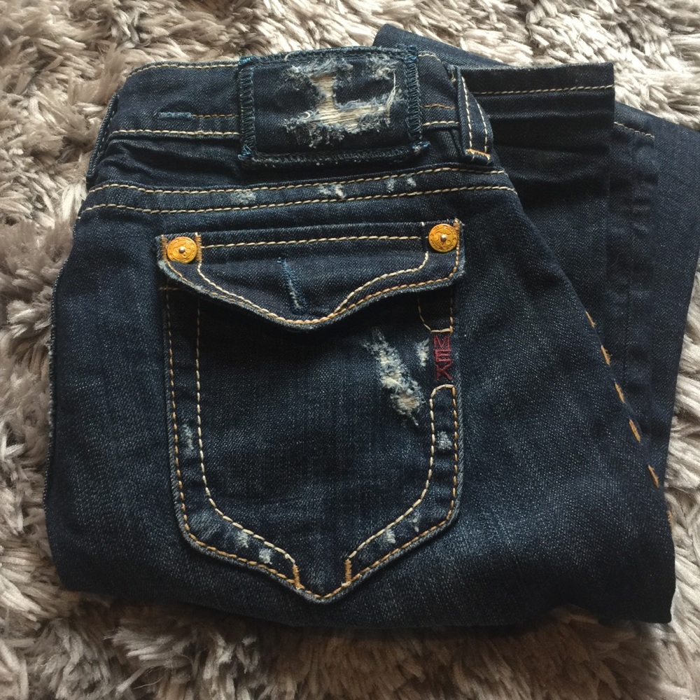 MEK denim distressed boot cut jeans 29/34