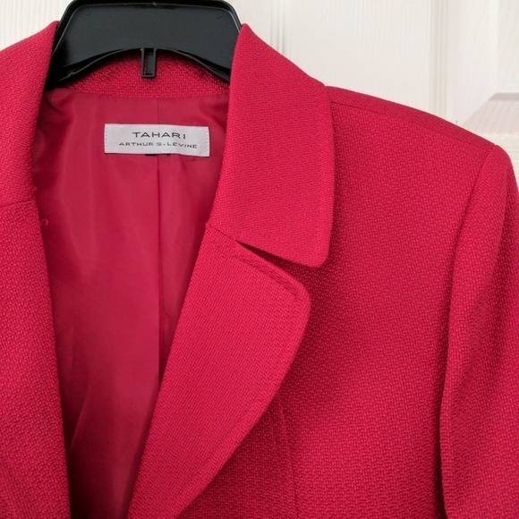 tahari red jacket