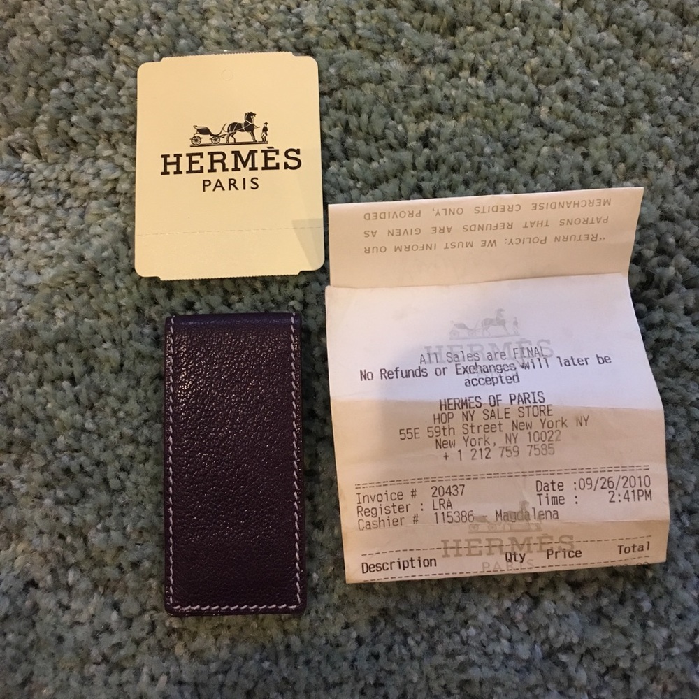 Auth Hermes Kipbook Book Mark also Money Clip