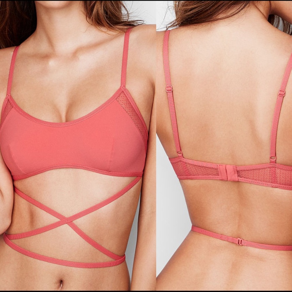 VICTORIA'S SECRET Crisscross Bralette Coral NWT