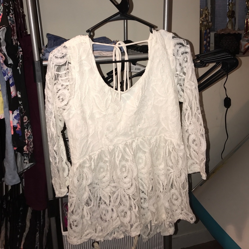 Lace peplum top