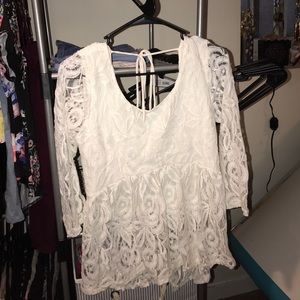 Lace peplum top