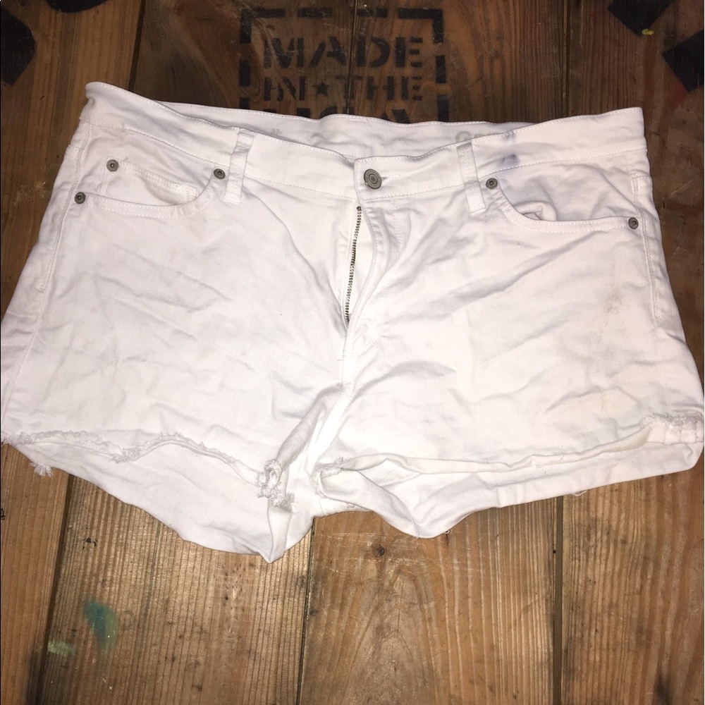 White jean shorts