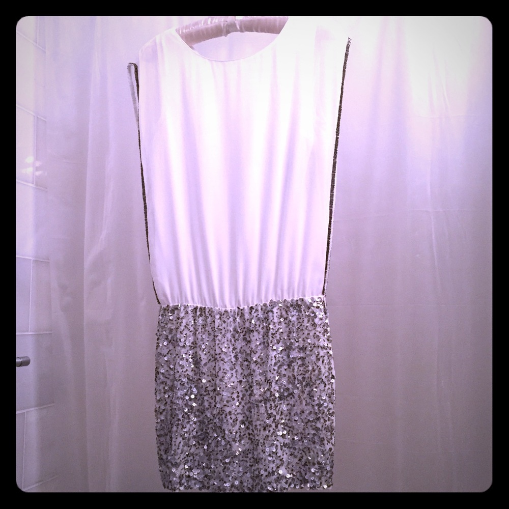 Zara White Sequin Dress