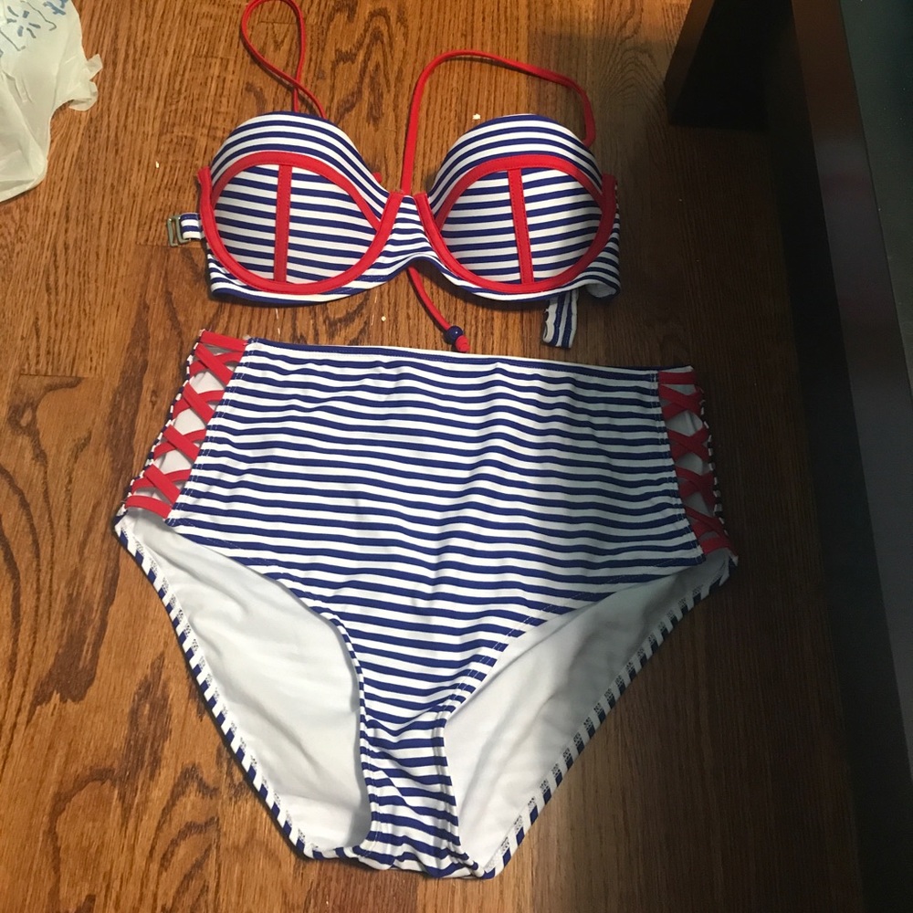 Two Piece Red white and blue swimsuit!