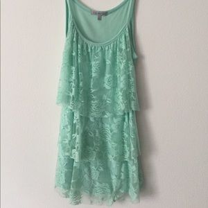 Mint green lace tank top