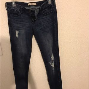 Hollister dark jeans.