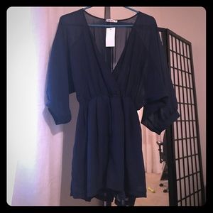 Sheer Navy Blue Romper