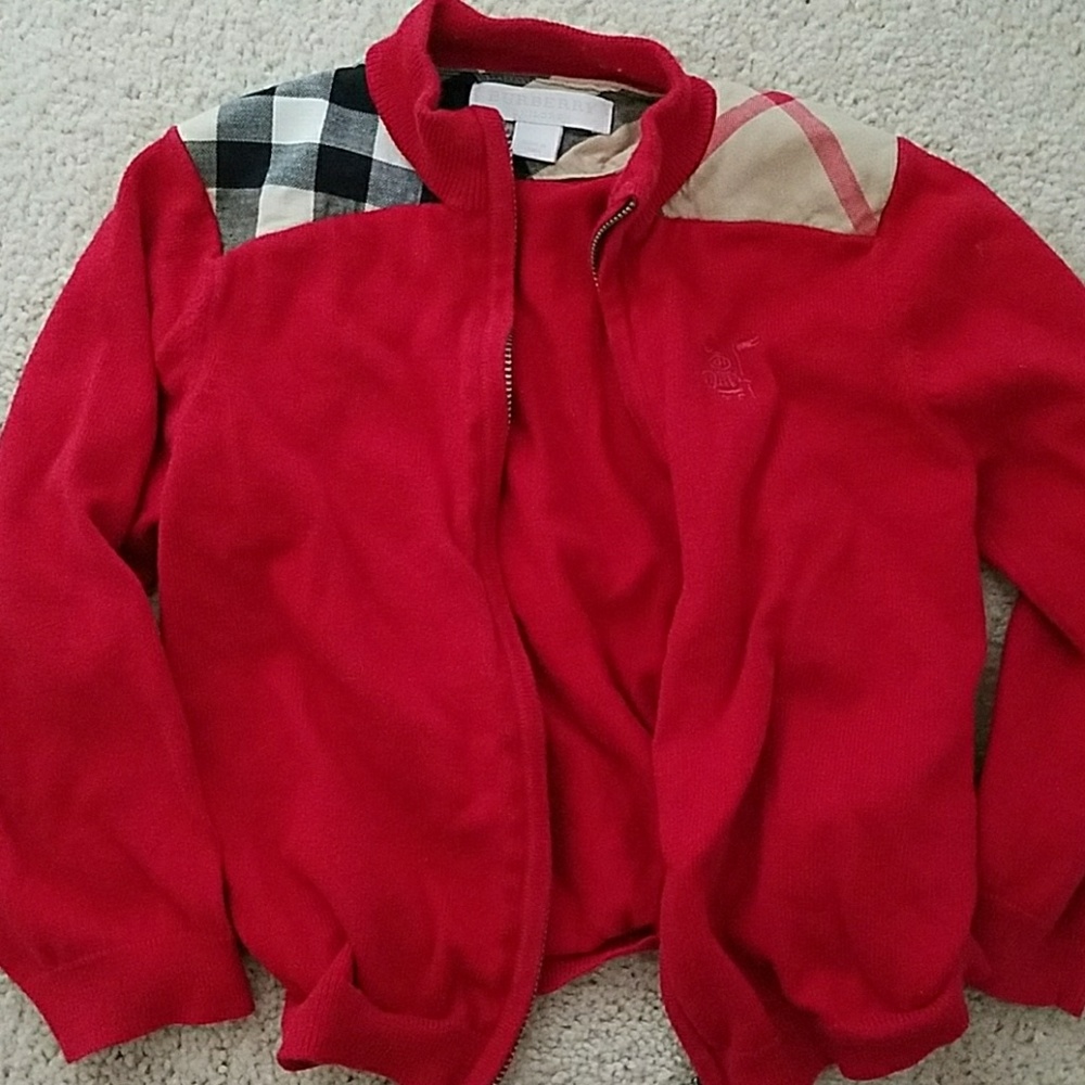 Kids burberry zip sweater