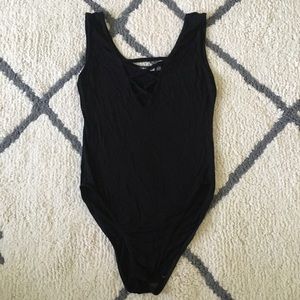 Boohoo Cross Front Bodysuit