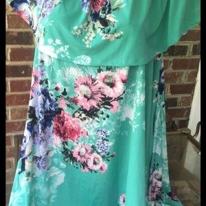 Aqua Floral Dress