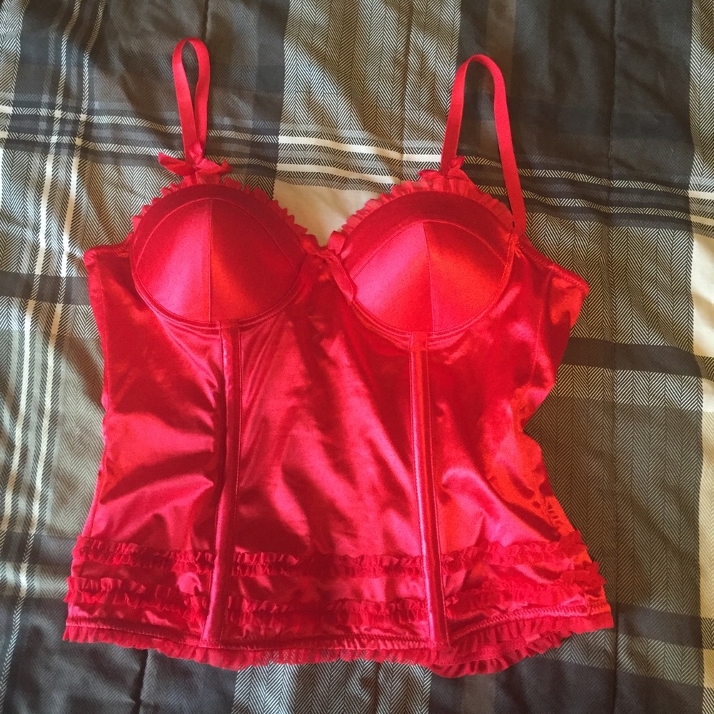 Fire engine red bustier