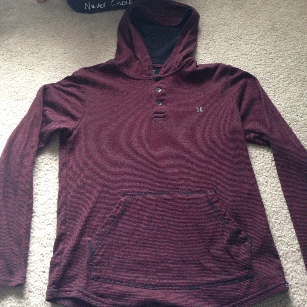 Maroon and Black Striped Sweatshirt