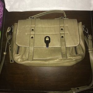 Via Spiga Army green cross body messenger bag.