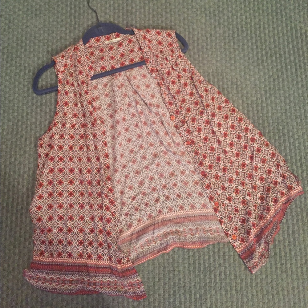 Patterned Sleeveless Blouse Summer