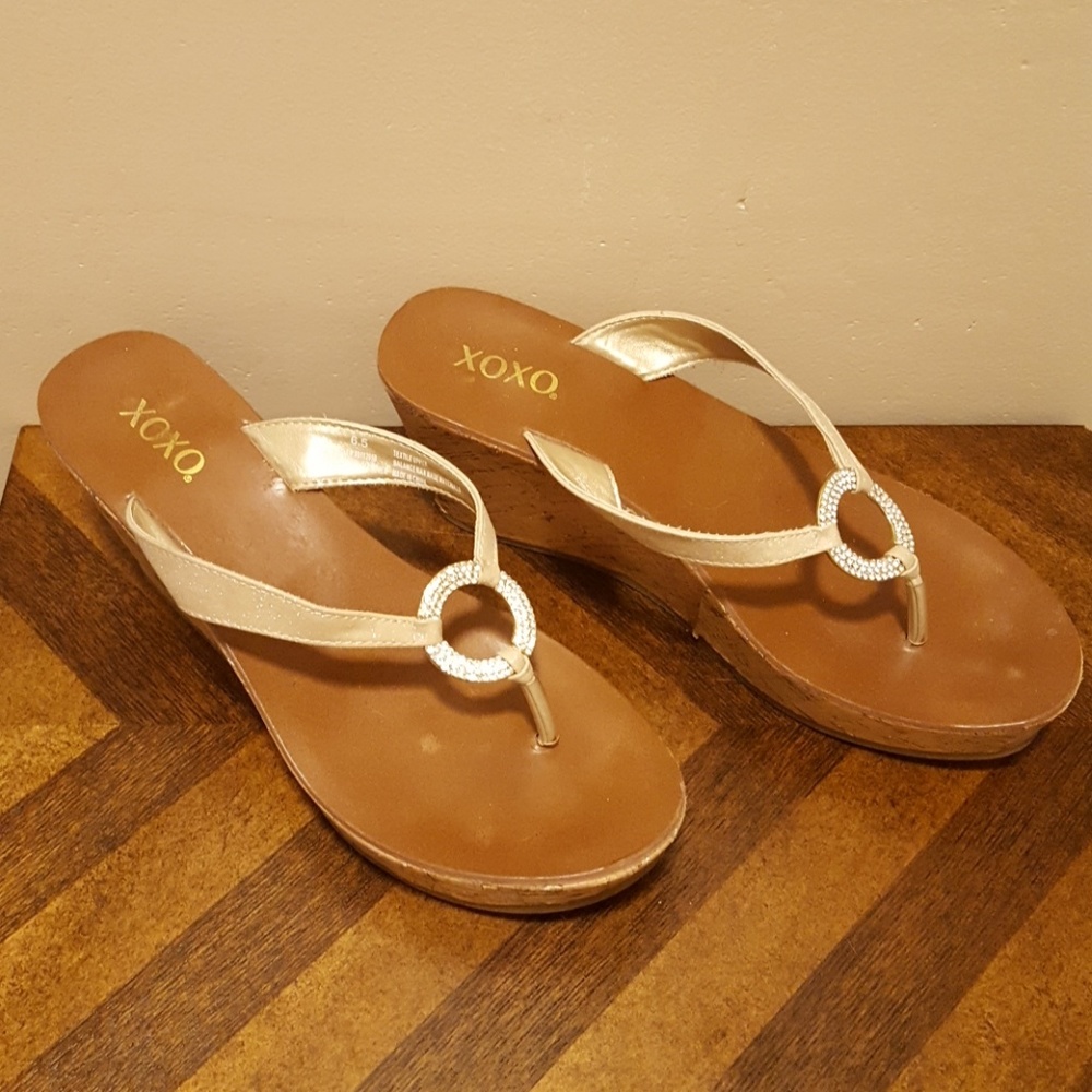 Xoxo rhinestone platform sandal