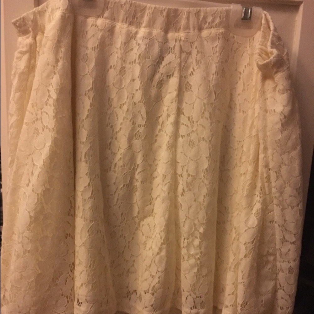 White Lace Skater Skirt