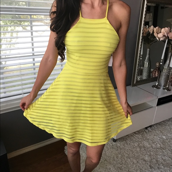 yellow halter sundress