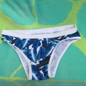 Zaful electric blue palm bikini bottoms