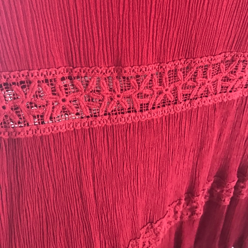 Red Peasant Dress - Picture 4 of 5