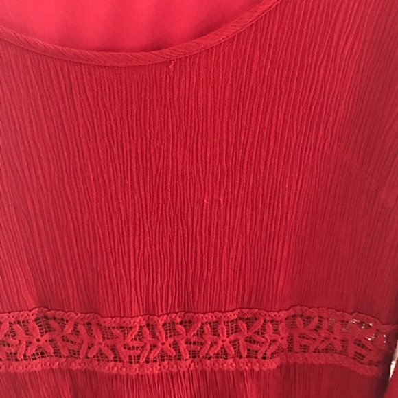 Red Peasant Dress - Picture 3 of 5