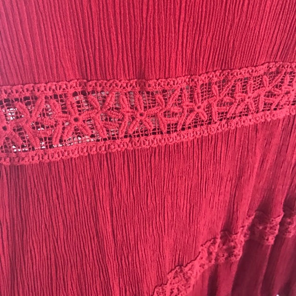 Red Peasant Dress - Picture 4 of 5