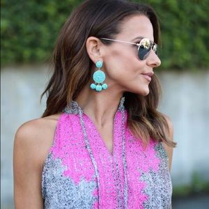 Turquoise Rio Beaded Drop Earrings