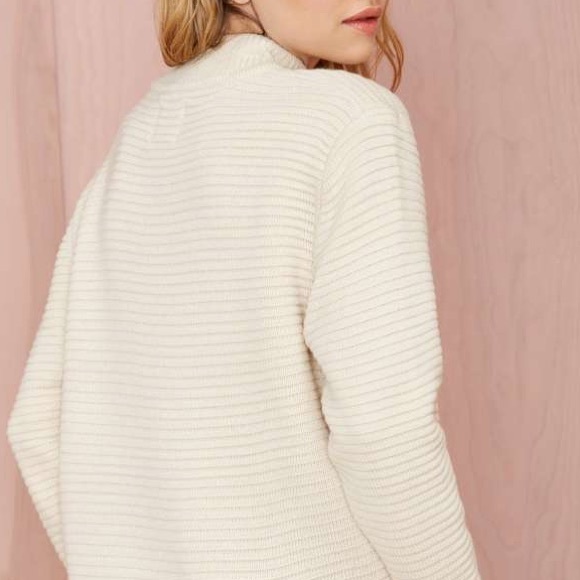 Unif Cream Ribbed Knit Bobbie Sweater - Picture 3 of 3