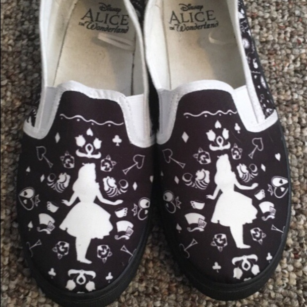 Alice in Wonderland Slip on Shoes