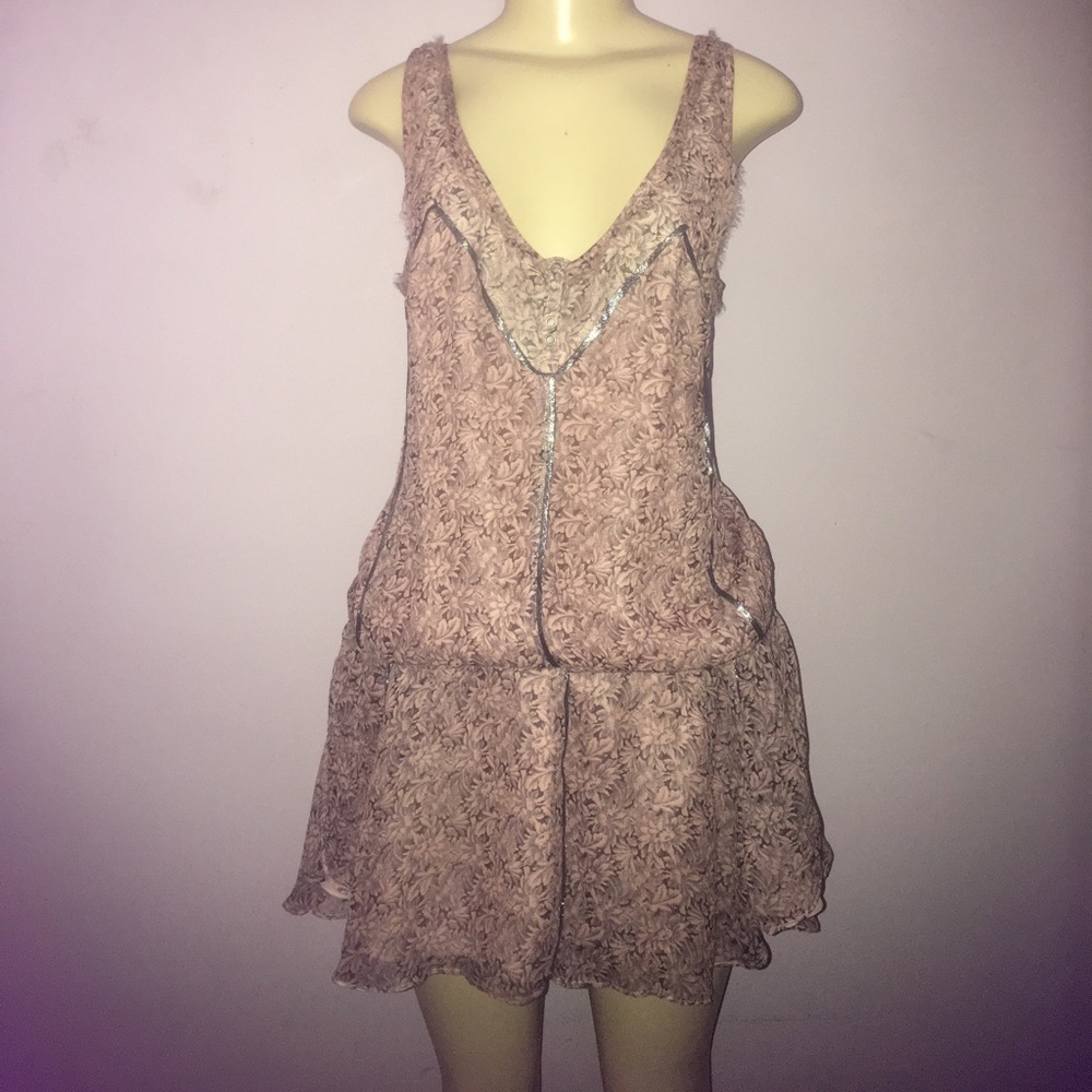 Worn Once! Pink & Silver Boho Tunic Loose Top