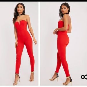 NWT Red Pretty Little Thing Jumpsuit