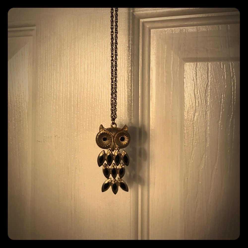 Long Gold Owl Necklace