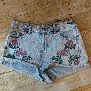 ASOS Bellfield Acid Wash Denim Shorts Size UK12